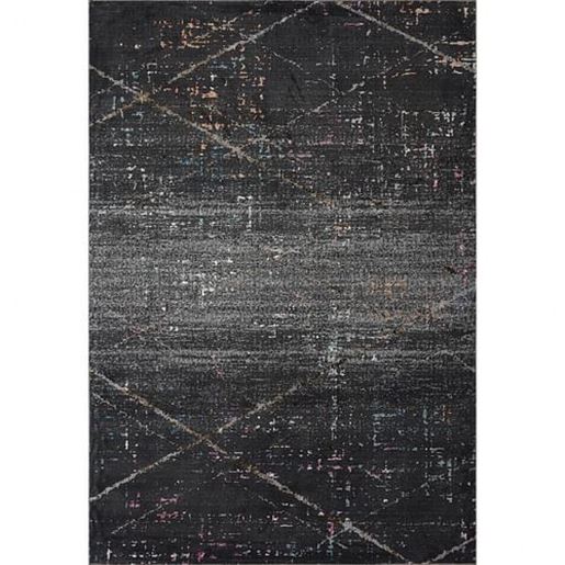 Picture of 8' x 10' Distressed Black Abstract Area Rug