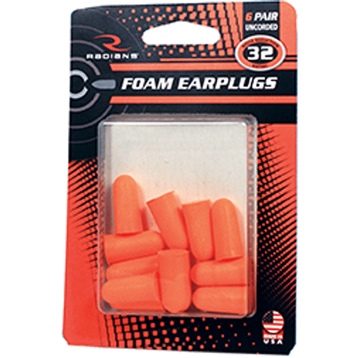 Picture of Radians Resistor 32 Foam Ear Plugs Uncorded Orange 6 pk.