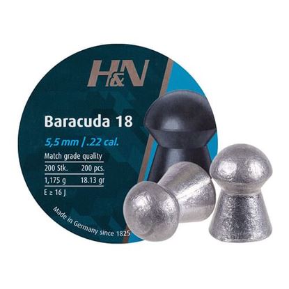 Picture of H&N Baracuda 18, .22 Cal, 18.13 Grains, Round Nose, 200ct