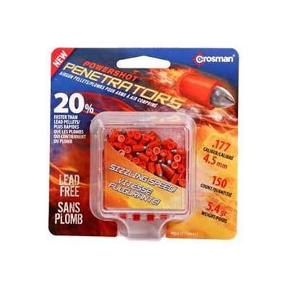 Picture of Crosman PowerShot Fast Flight Penetrator Pellets, .177 Cal, 5.4 Grains, Pointed, Lead-Free, 150ct