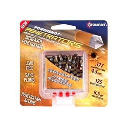 Picture of Crosman PowerShot Gold Flight Penetrator Pellets, .177 Cal, 8.5 Grains, Pointed, Lead-Free, 125ct