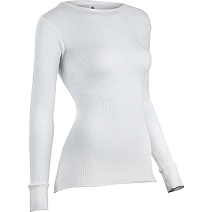 Picture of Indera womens Traditional Long Sleeve Thermal Top White Large