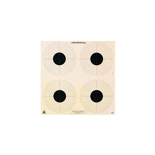 Picture of National Target NRA 10-Meter Air Pistol Bullseye Target, 4 Bulls/Page, 100ct