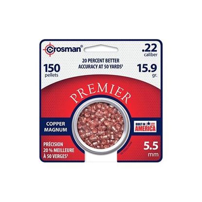 Picture of Crosman Premier Copper Magnum .22 Cal, 14.4 Grains, Domed, 150ct