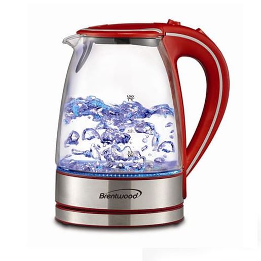 Picture of Brentwood Tempered Glass Tea Kettles, 1.7-Liter, Red