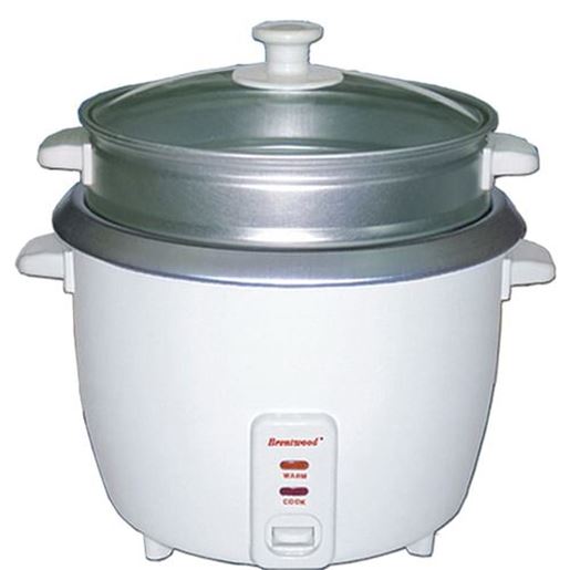 Picture of Brentwood 5 Cup Rice Cooker/Non-Stick with Steamer in White