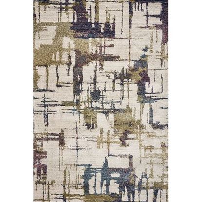 Picture of 5'x8' Ivory Machine Woven Distressed Floral Vines Indoor Area Rug