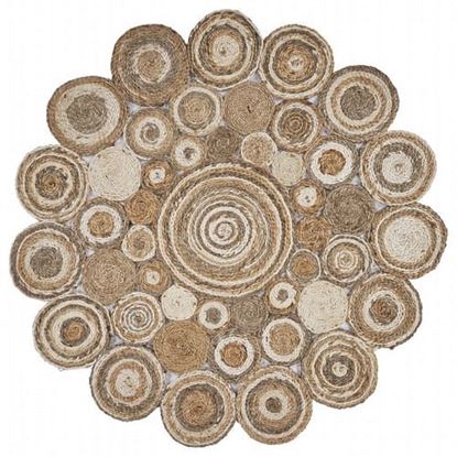 Picture of Multi-toned Intricate Circle Natural Jute Area Rug