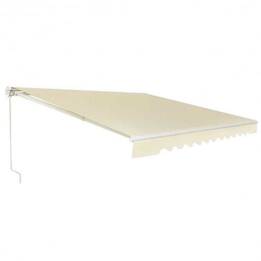 Picture of 13  8 Feet Retractable Patio Awning Aluminum Deck Sunshade-Beige