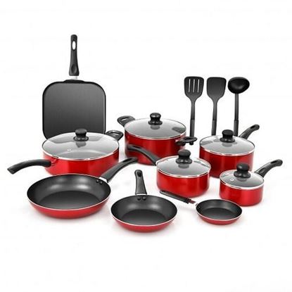 Picture of 17 Pieces Hard Anodized Nonstick Cookware Pots and Pans Set