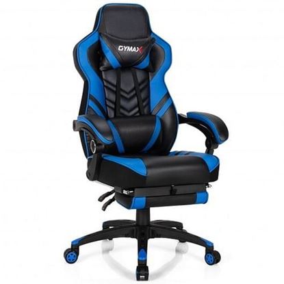 Picture of Adjustable Gaming Chair with Footrest for Home Office-Blue