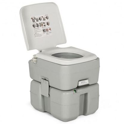 Picture of 5.3 Gallon Portable Travel Toilet with Piston Pump Flush