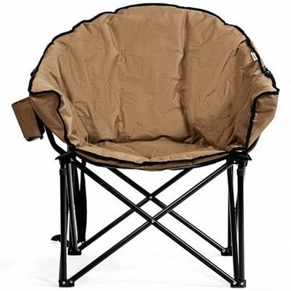 Picture of Folding Camping Moon Padded Chair with Carry Bag-Gray