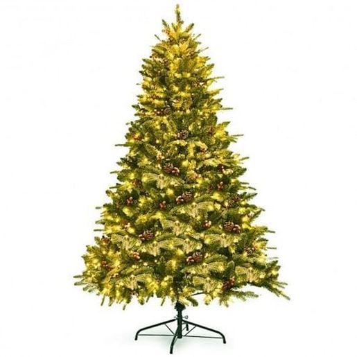 Picture of 6.5 Feet Pre-lit Snow Flocked Hinged Artificial Christmas Tree