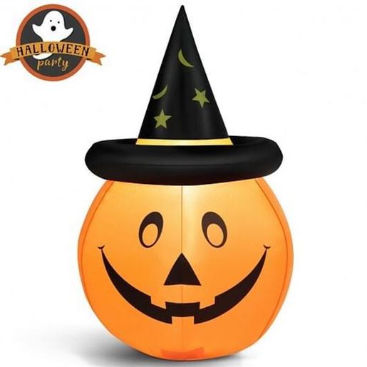 Picture of 4 Feet Halloween Inflatable Pumpkin Lantern with Hat