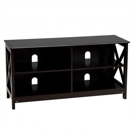 Picture of Wooden TV Stand Entertainment Media Center -Brown