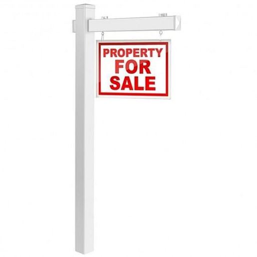 Picture of 6 Feet Vinyl UPVC Real Estate Sign Post Realtor Yard Sign Post