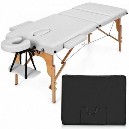 Foto de 3 Fold Portable Adjustable Massage Table with Carry Case