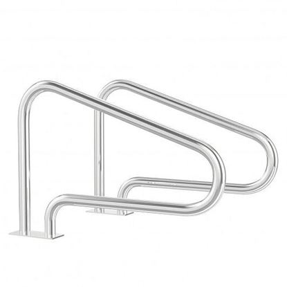 Picture of 2 Pcs Stainless Steel Hand Rail Set with Quick Mount Base for Swimming Pool in Summer