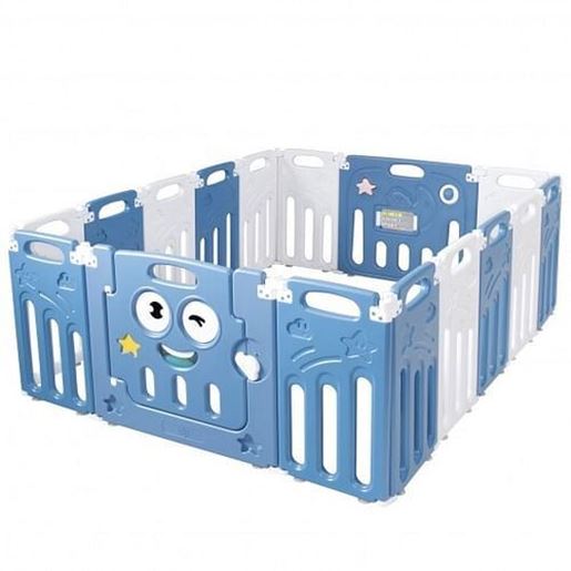 Picture of 16-Panel Foldable Baby Playpen Kids Activity Centre-Blue