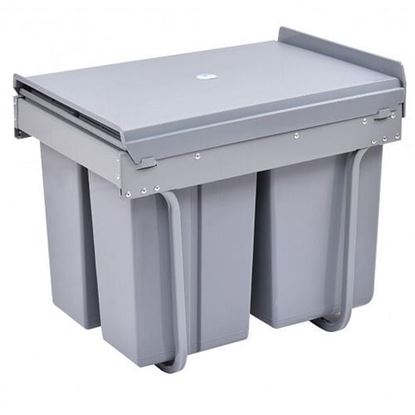 Picture of 10.5 gal 3 Compartment Pull Out Recycling Waste Bin