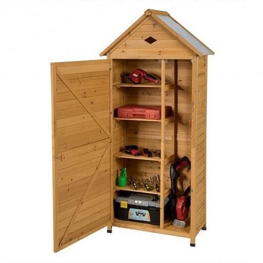 Picture of Wooden Outdoor Lockable Garden Tool Storage