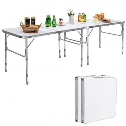 Picture of 2 Pieces Folding Utility Table with Carrying Handle-White