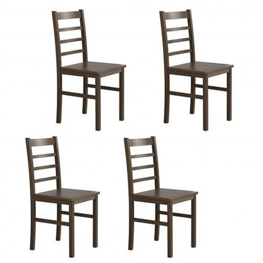 Picture of Set of 4 Modern Kitchen Dining Chairs with Solid Rubber Wood Structure