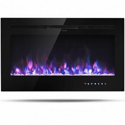 Picture of 36 Inch Electric Wall Mounted Ultrathin Fireplace with Touch Screen and Timer