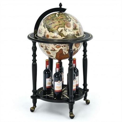 Picture of 16th Century Nautical Chart Wine Cabinet with Wheels