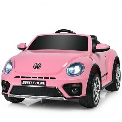 Picture of 12V Licensed Volkswagen Beetle Kids Ride On Car with Remote Control-Pink