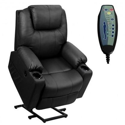 Picture of Electric Power Lift Leather Massage Sofa-Black