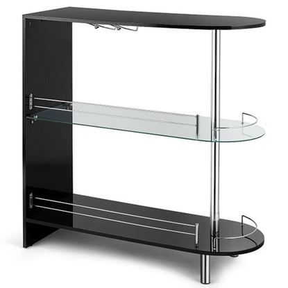 Picture of 2-holder Bar Table withTempered Glass Shelf