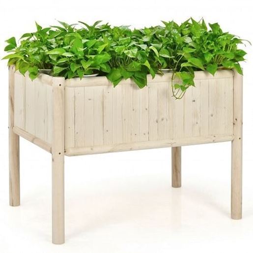 Picture of Elevated Wood Planter Box with Fir and Pine Wood Frame