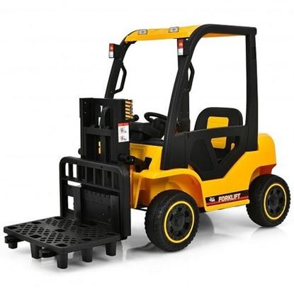 Picture of 12V Kids Ride On Forklift with Remote Control and Back Trunk-Yellow