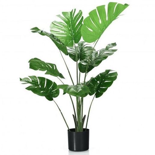 Picture of 4 Feet Artificial Monstera Deliciosa Tree with 10 Leaves of Different Sizes