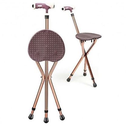 Picture of Lightweight Adjustable Folding Cane Seat with Light-Brown