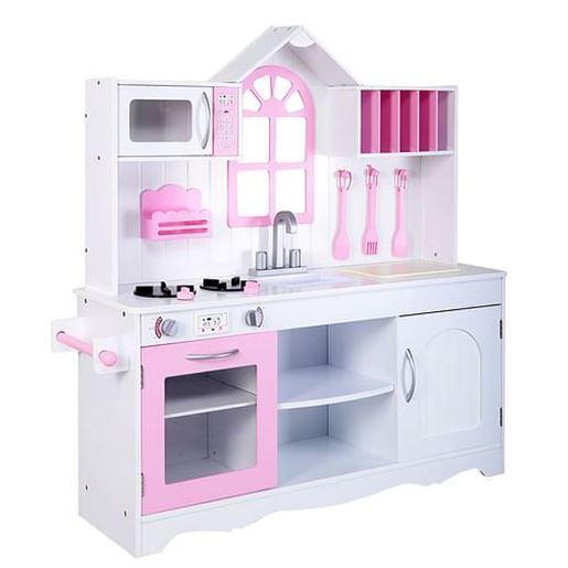 Picture of Wood Toy Kitchen Kids Cooking Pretend Play Set