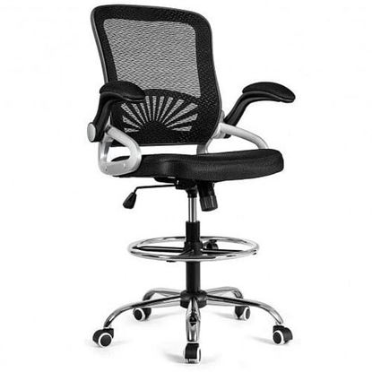 Picture of Adjustable Height Flip-Up Mesh Drafting Chair