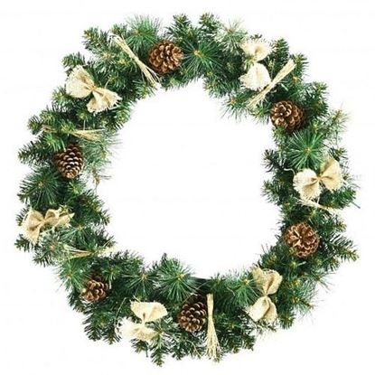 Picture of 30 Inch Pre-lit Christmas Wreath with Mixed Decorations