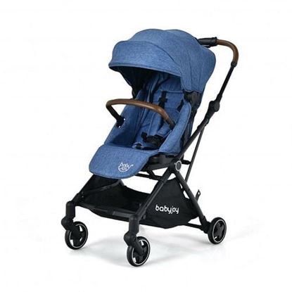 Picture of 2-in-1 Convertible Aluminum Baby Stroller with Adjustable Canopy-Blue