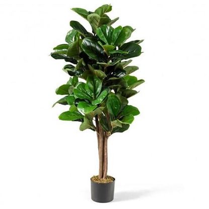 Picture of 5 Feet Artificial Fiddle Leaf Fig Tree Decorative Planter