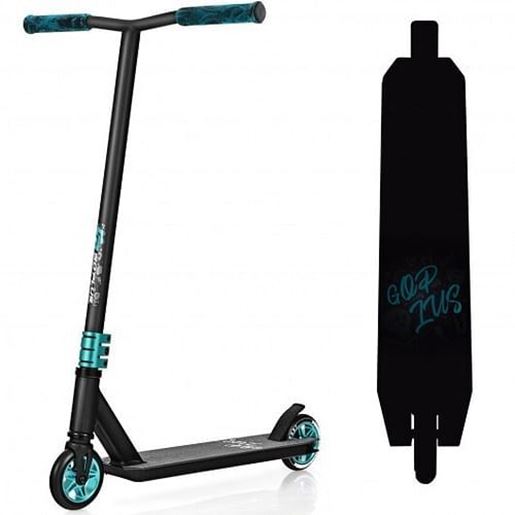 Picture of Freestyle Tricks High End Pro Stunt Scooter with Luminous Aluminum Deck-Green