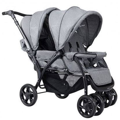 Picture of Foldable Lightweight Front Back Seats Double Baby Stroller-Black