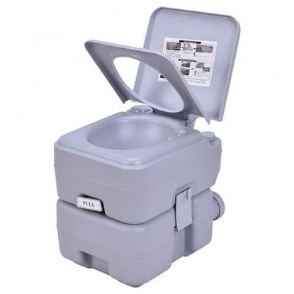 Picture of 5 Gallon 20 L Outdoor / Indoor Potty Commode Portable Flush Toilet-Gray