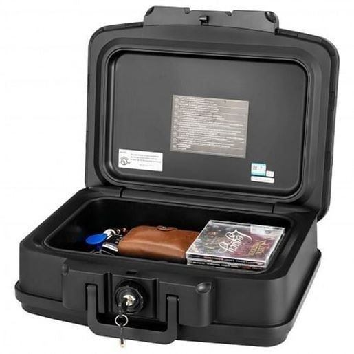 Foto de Space-Saving and Waterproof 30 Minute Fire Safe Box with Lock and Handle-Black