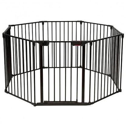 Picture of Adjustable Panel Baby Safe Metal Gate Play Yard-Black