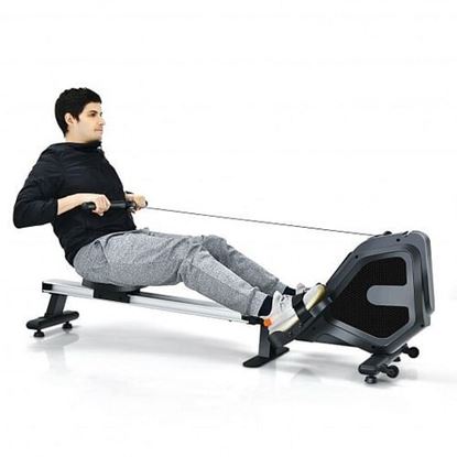 Picture of Folding Magnetic Rowing Machine with Monitor Aluminum Rail 8 Adjustable Resistance