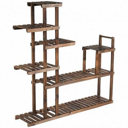 Picture of 7-Tier Flower Wood Stand Plant Display Rack Storage Shelf