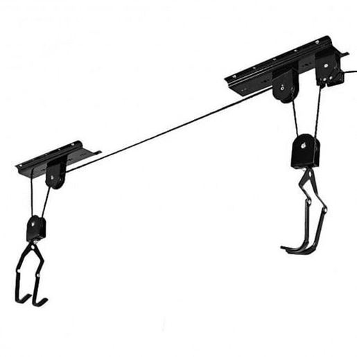 Picture of New Bike Bicycle Lift Ceiling Mounted Hoist Storage Garage Hanger Pulley Rack